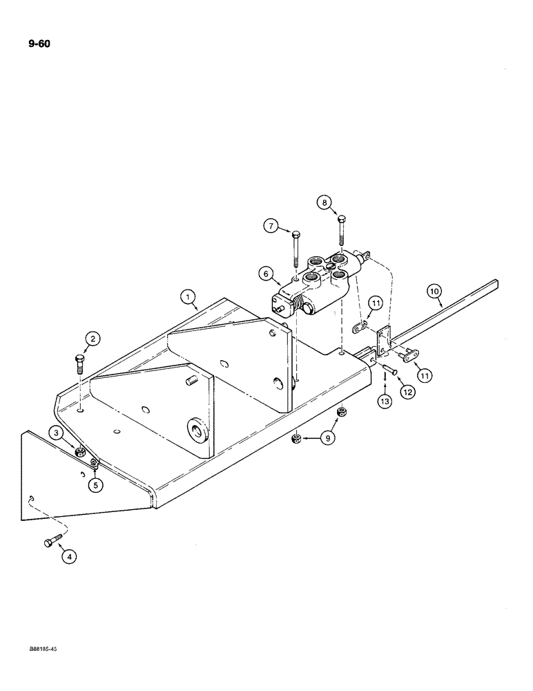 Схема запчастей Case MAXI-SNEAKER C - (9-60) - HYDRA-BORER CONTROL VALVE MOUNTING (09) - CHASSIS/ATTACHMENTS