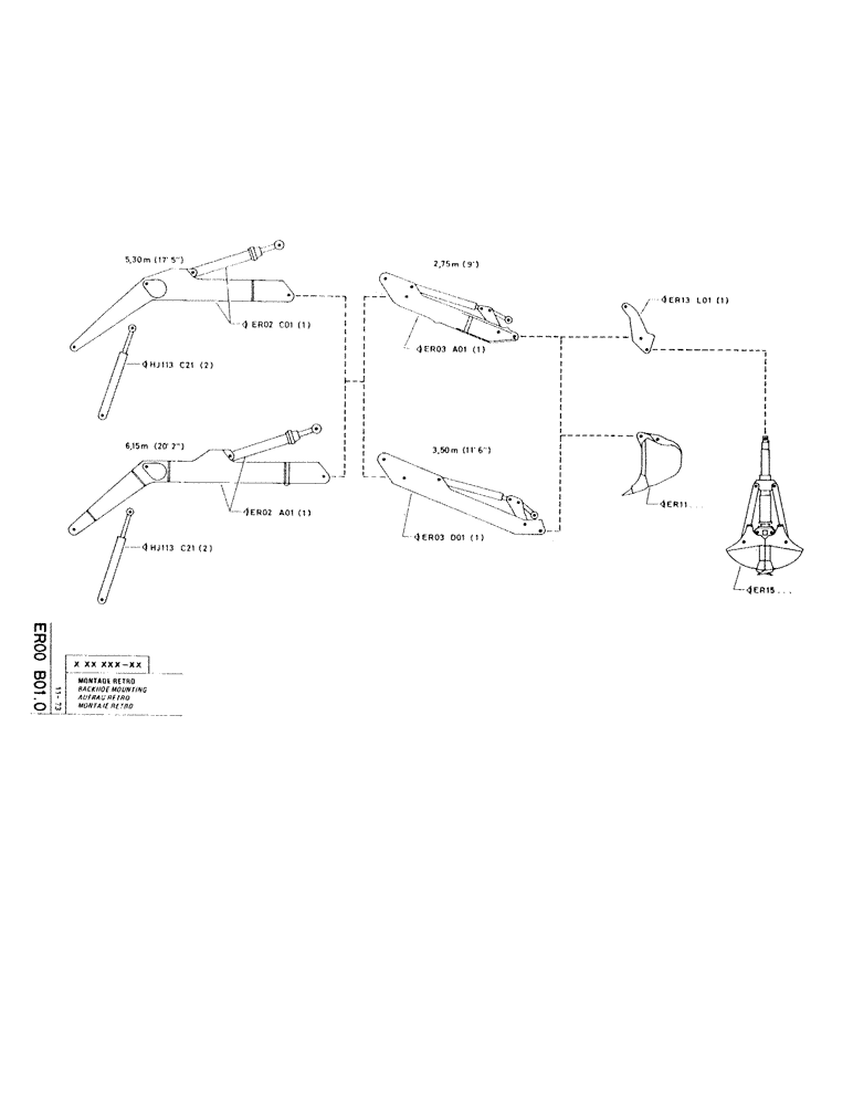 Схема запчастей Case RC200 - (105) - BACKHOE MOUNTING 