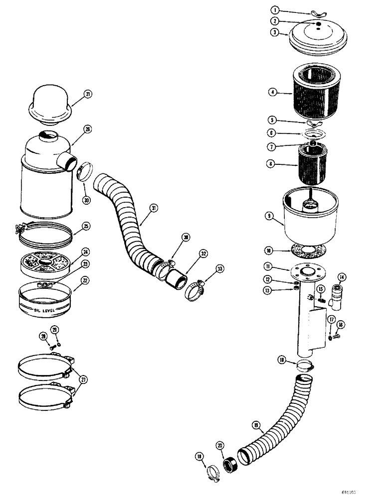 Схема запчастей Case W10B - (039C) - DRY TYPE AIR CLEANER, GAS ENGINE (02) - ENGINE