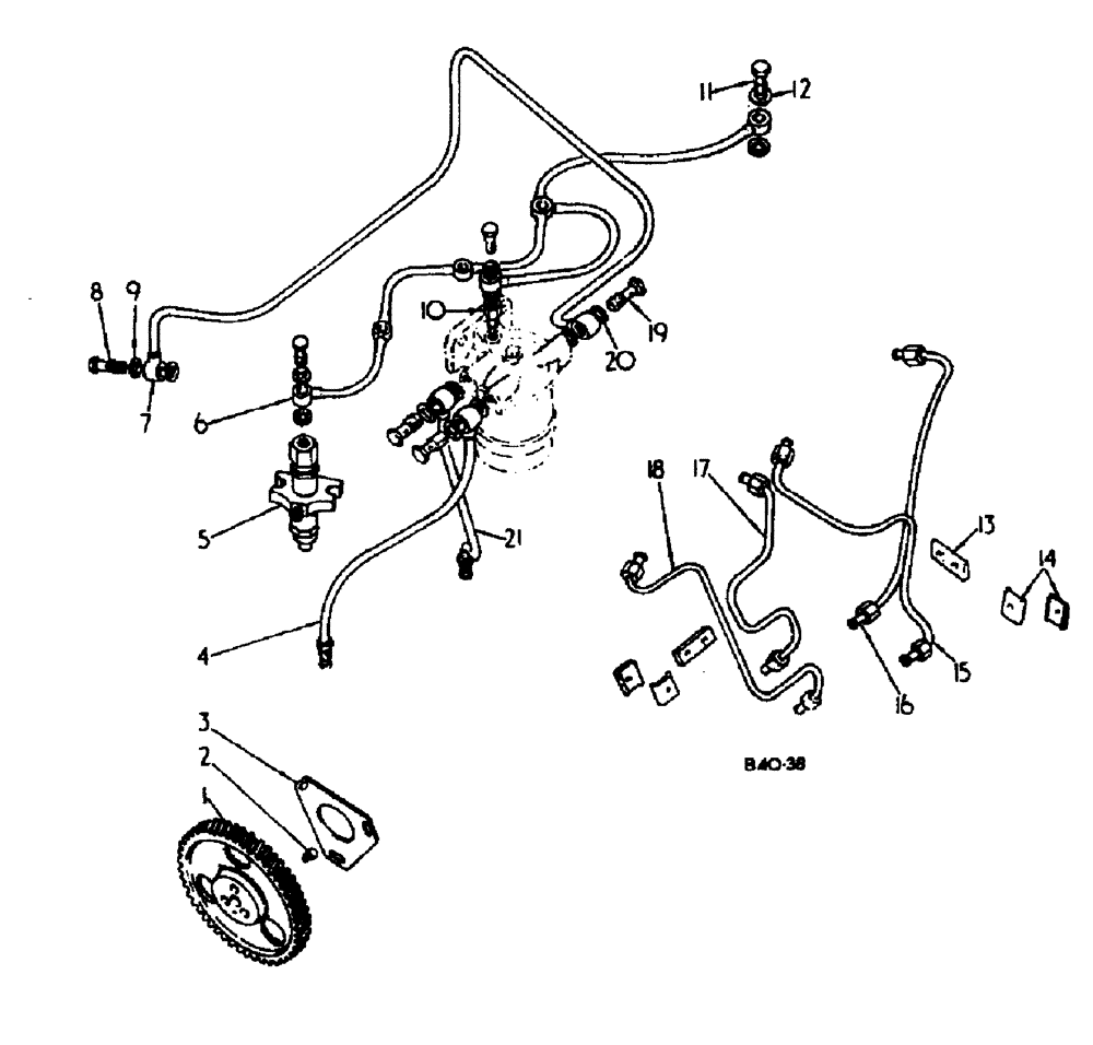 Схема запчастей Case 500 - (12-098) - FUEL INJECTION SYSTEM DIESEL No Description