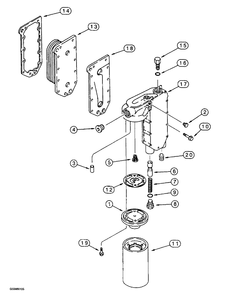 Схема запчастей Case 721B - (2-25A) - OIL FILTER AND COOLER, 6T-830 EMISSIONS CERTIFIED ENGINE, LOADER P.I.N. JEE053200 & AFTER (02) - ENGINE