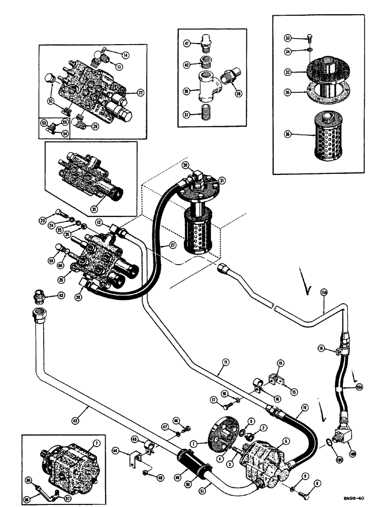 Схема запчастей Case 310E - (069) - BASIC TRACTOR HYDRAULICS (07) - HYDRAULIC SYSTEM