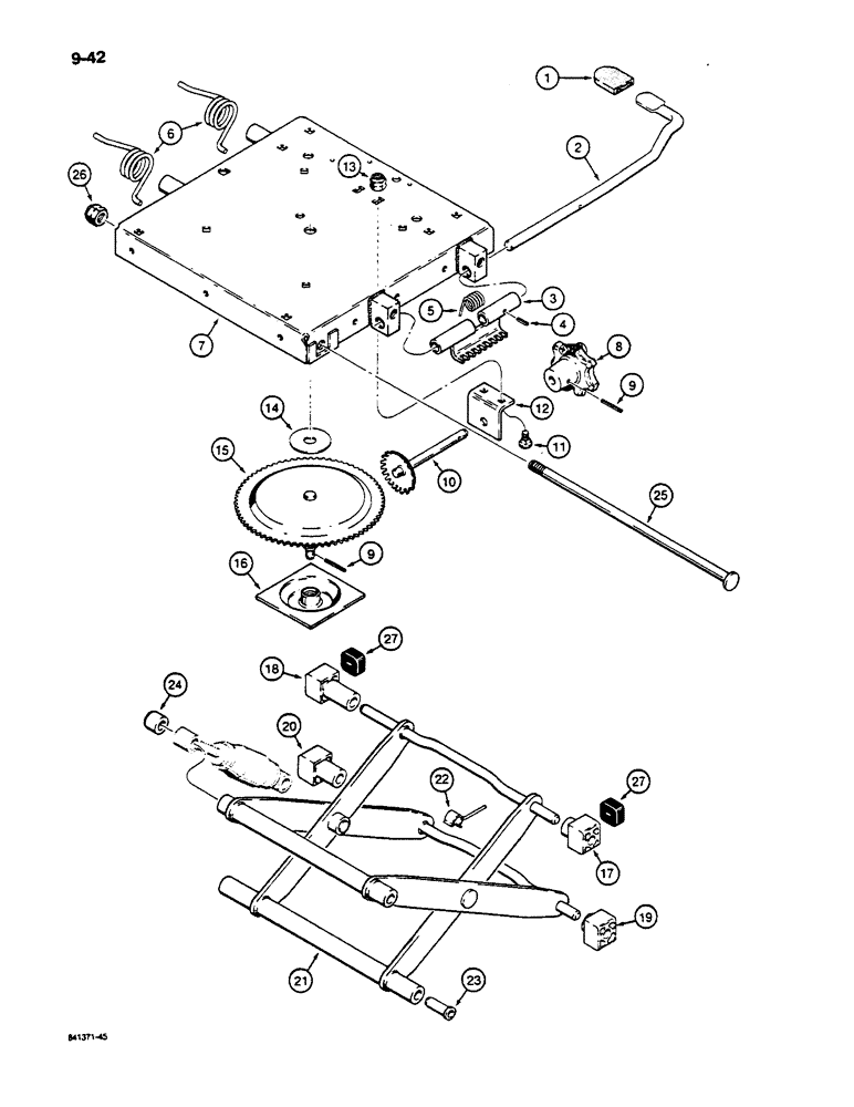 Схема запчастей Case W14C - (9-42) - SUSPENSION SEAT ASSEMBLIES (09) - CHASSIS/ATTACHMENTS