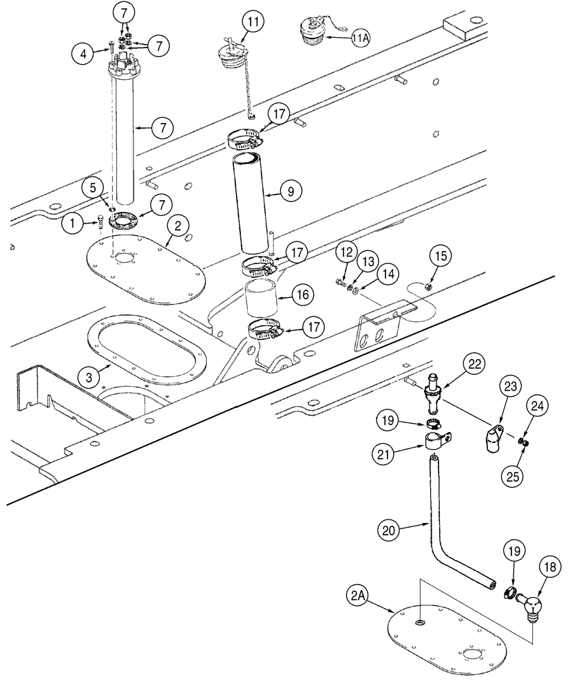 Схема запчастей Case 821C - (03-08) - FUEL TANK FILLER SENDER (03) - FUEL SYSTEM