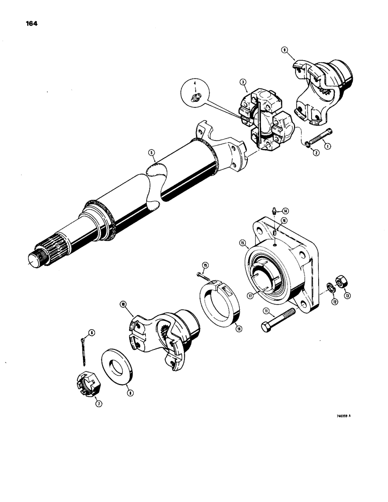 Схема запчастей Case W24B - (164) - FRONT AXLE DRIVE SHAFT, (AXLE END) (06) - POWER TRAIN