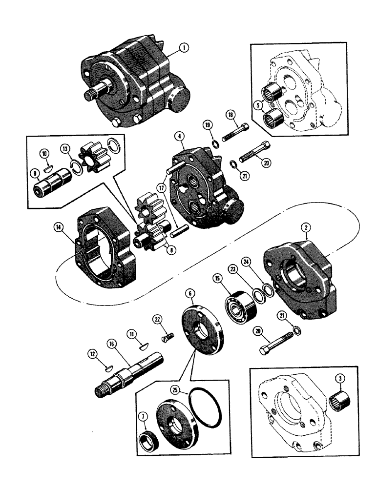 Схема запчастей Case 1000C - (321A) - SERVICE BREAKDOWN OF D29494 PUMP, 10.5 G.P.M. (07) - HYDRAULIC SYSTEM