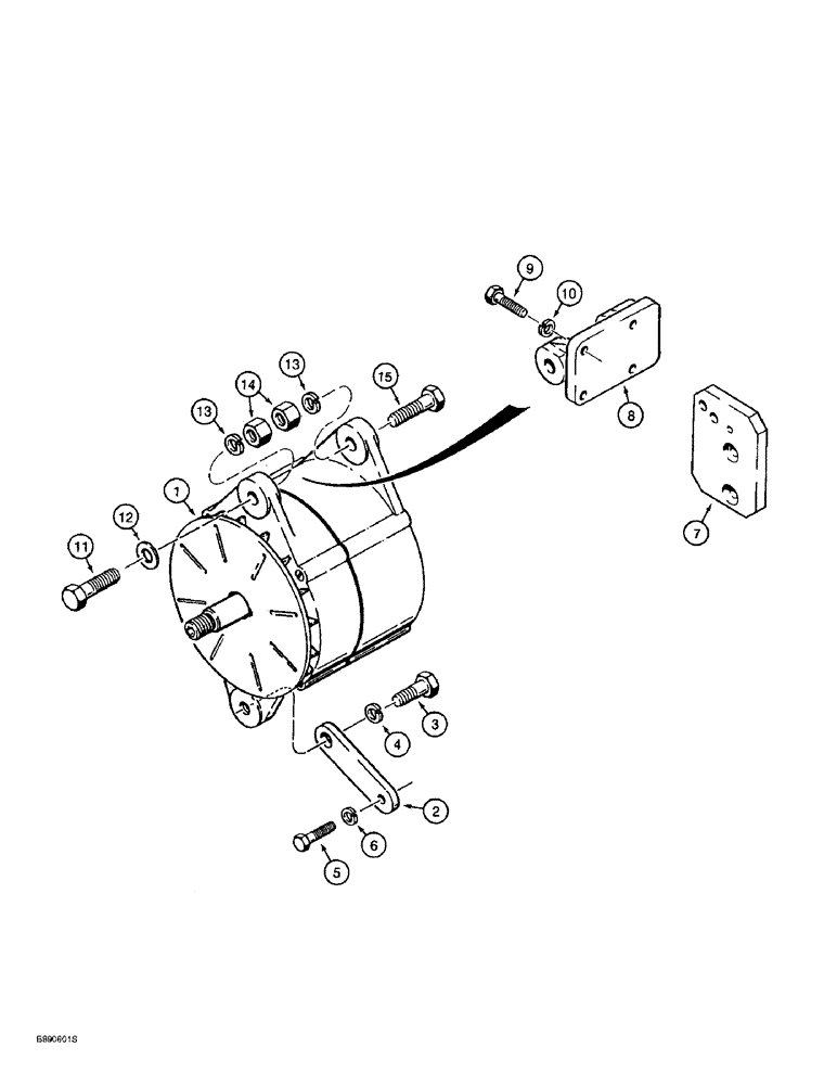 Схема запчастей Case 721B - (4-42) - 65 AMP ALTERNATOR AND MOUNTING PARTS (04) - ELECTRICAL SYSTEMS