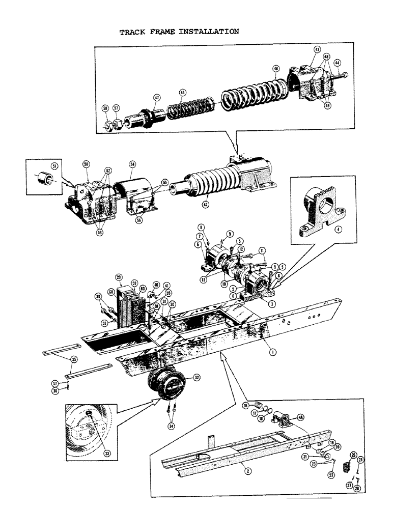 Схема запчастей Case 1000C - (146) - TRACK FRAME INSTALLATION, FOR DOZER TRACTORS (04) - UNDERCARRIAGE