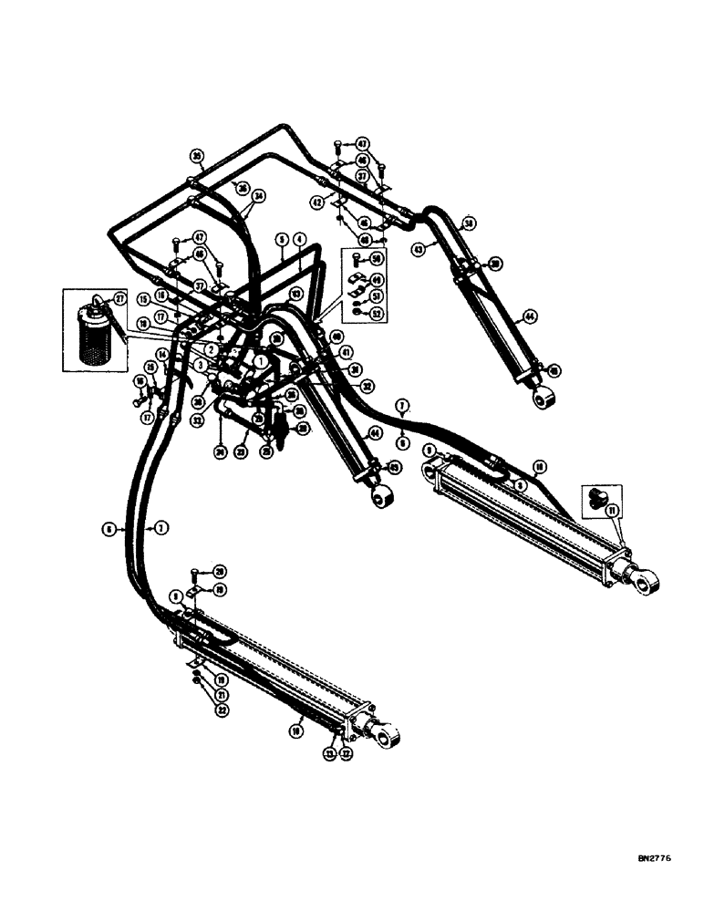 Схема запчастей Case 310C - (098) - LOADER HYDRAULICS (07) - HYDRAULIC SYSTEM