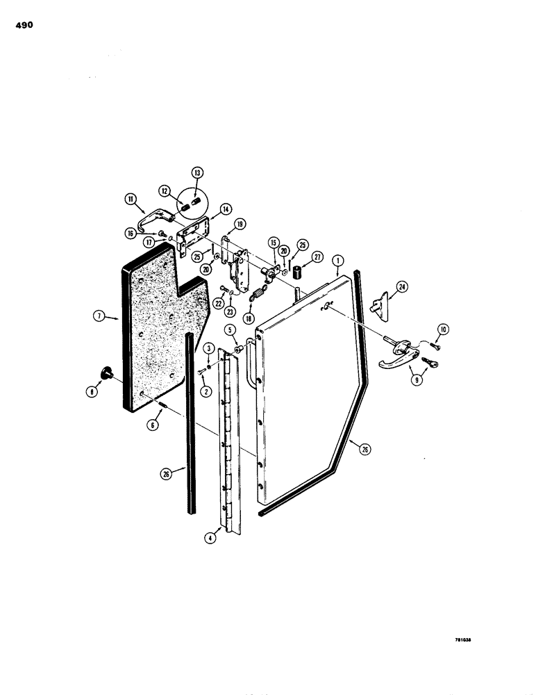 Схема запчастей Case 1150B - (490) - CAB, LOWER DOORS (05) - UPPERSTRUCTURE CHASSIS