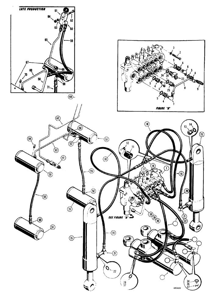 Схема запчастей Case 33S - (040) - SWING, STABILIZER AND LOCKING CYLINDER HYDRAULICS 