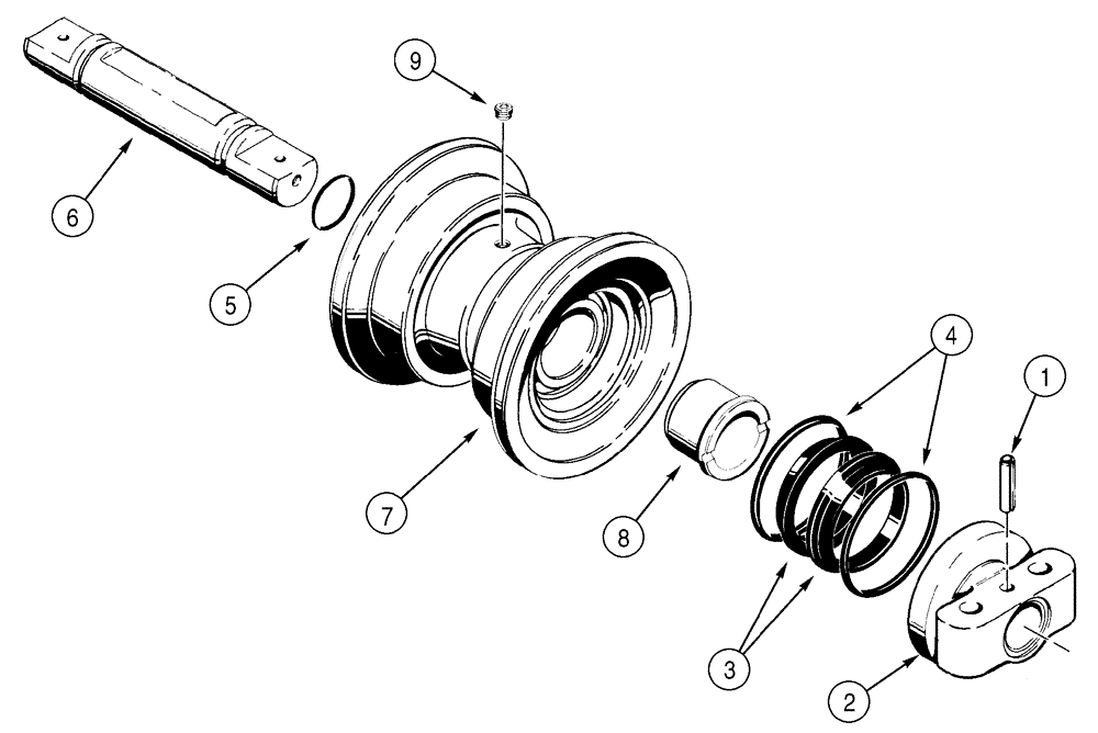 Схема запчастей Case 650H - (05-06) - TRACK ROLLER (11) - TRACKS/STEERING