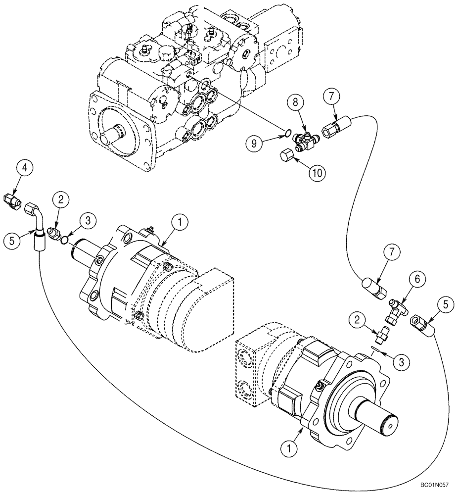 Схема запчастей Case 85XT - (07-02) - HYDRAULIC CIRCUIT, BRAKE (Nov 3 2009 8:28AM) (07) - BRAKES