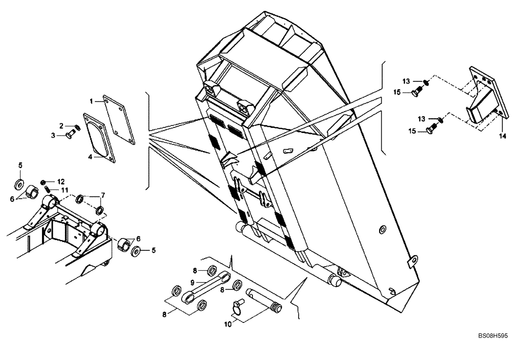 Схема запчастей Case 330B - (72A00040732[001]) - DUMP BODY INSTAL (84141212) (09) - Implement / Hydraulics / Frame / Brakes