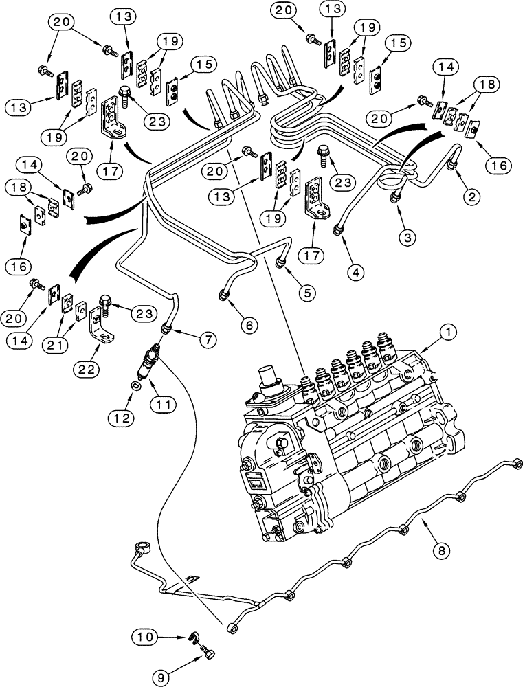 Схема запчастей Case 1150H - (03-07) - FUEL INJECTION SYSTEM (03) - FUEL SYSTEM