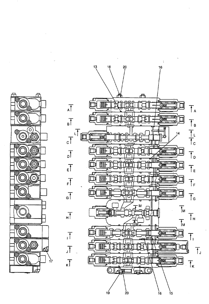 Схема запчастей Case CX50B - (08-002) - VALVE ASSEMBLY, CONTROL P/N YN01V00004S006 ELECTRICAL AND HYDRAULIC COMPONENTS