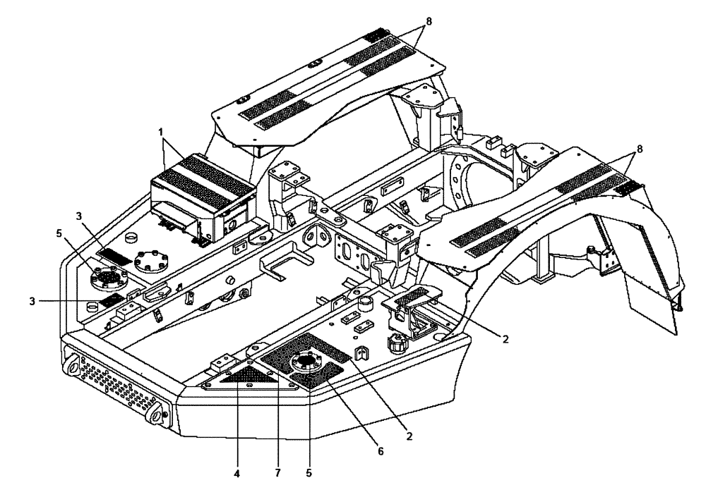 Схема запчастей Case 340B - (98A00010869[001]) - INSTAL, ANTI-SLIP PADS (87613404) (19) - OPTIONS