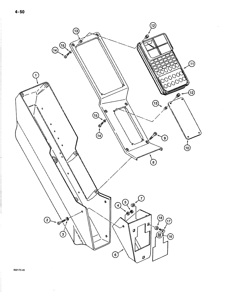 Схема запчастей Case 170B - (4-50) - INSTRUMENT PANEL, P.I.N. 74341 THROUGH 74441 (04) - ELECTRICAL SYSTEMS