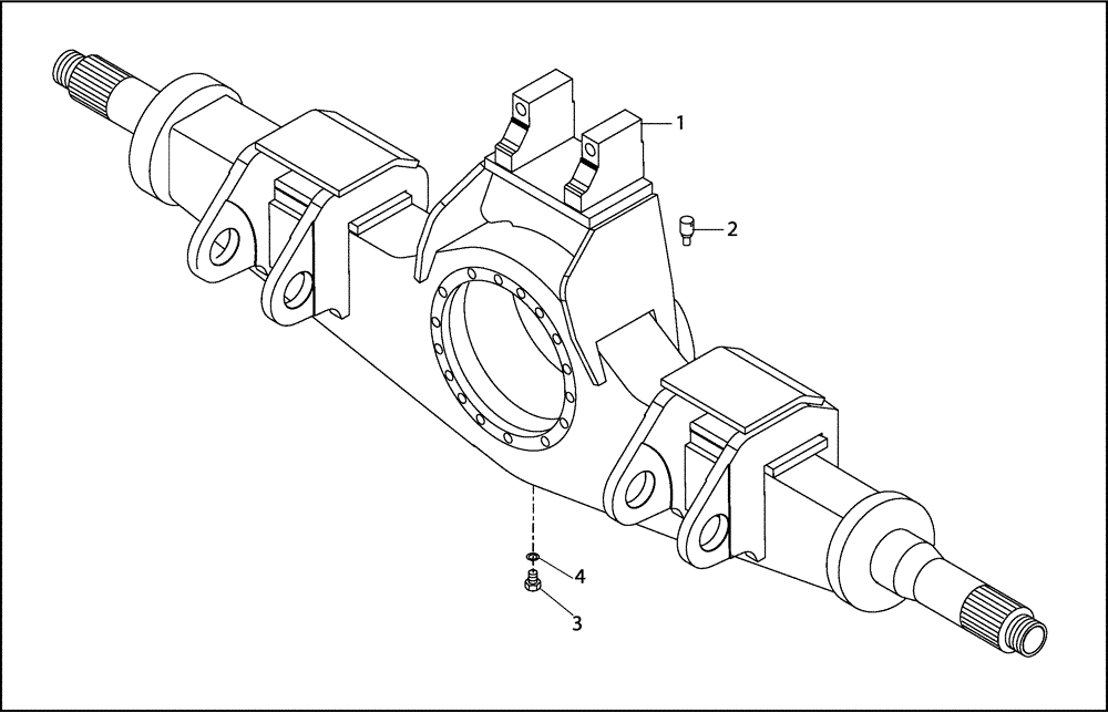 Схема запчастей Case 330B - (33A00000729[001]) - HOUSING, REAR AXLE W/WET BRAKE (87517008) (11) - AXLES/WHEELS