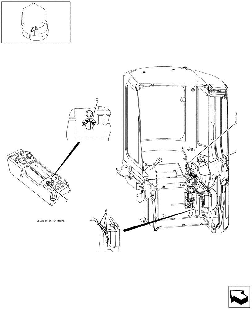 Схема запчастей Case CX31B - (314-01A[1]) - HARNESS CAB (55) - ELECTRICAL SYSTEMS