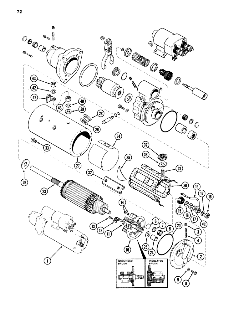 Схема запчастей Case 880C - (072) - R43343 STARTER, 504BD DIESEL ENGINE (06) - ELECTRICAL SYSTEMS