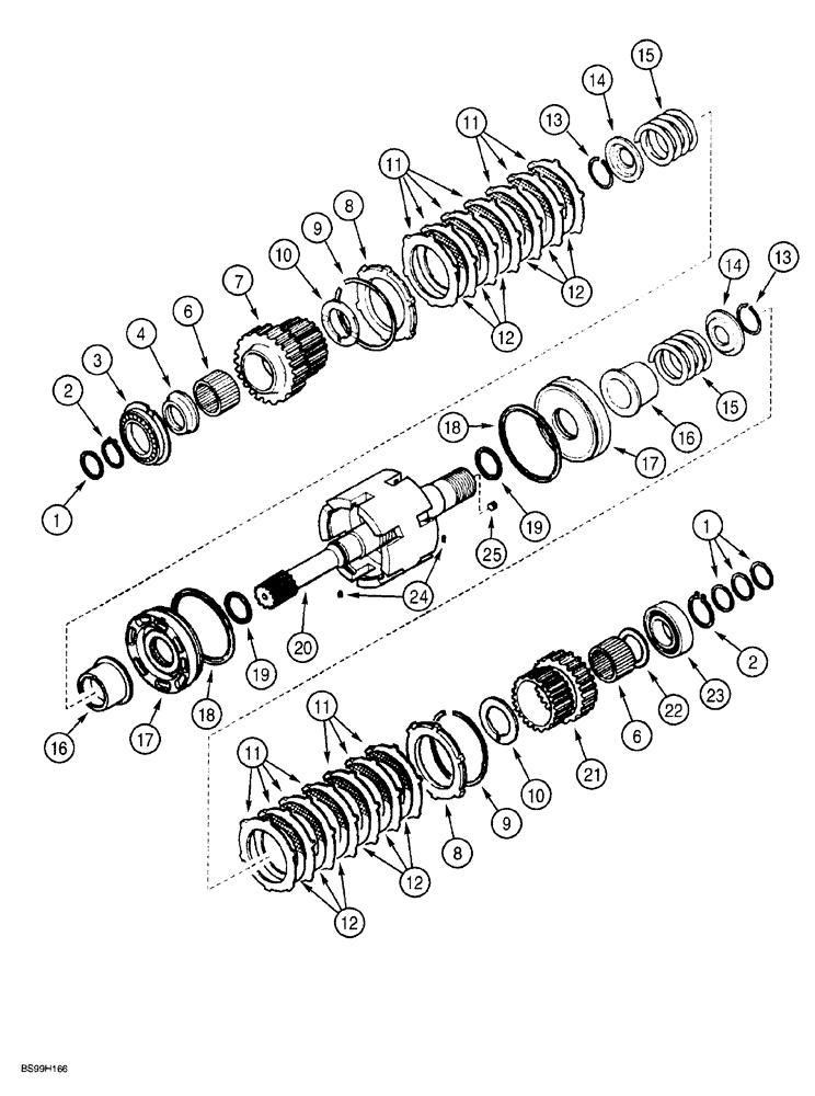 Схема запчастей Case 580SL - (6-074) - CARRARO TRANSMISSION ASSY, INPUT SHAFT, 2 OR 4 WHEEL DRIVE, MODELS WITHOUT POWERSHIFT TRANSMISSION (06) - POWER TRAIN