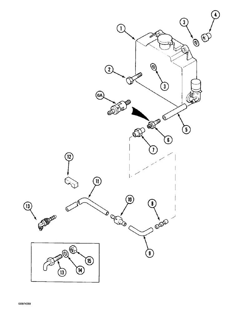 Схема запчастей Case 888 - (4-22) - WINDSHIELD WASHER, P.I.N. 15401 AND AFTER, P.I.N. 106801 AND AFTER (04) - ELECTRICAL SYSTEMS