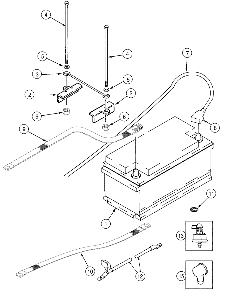 Схема запчастей Case 6030 - (04-04) - BATTERY CABLES (04) - ELECTRICAL SYSTEMS