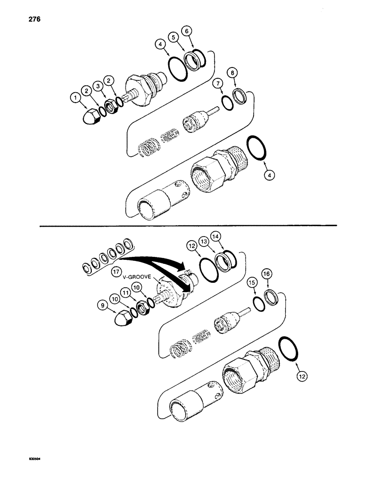 Схема запчастей Case 880C - (276) - CIRCUIT RELIEF VALVES (07) - HYDRAULIC SYSTEM