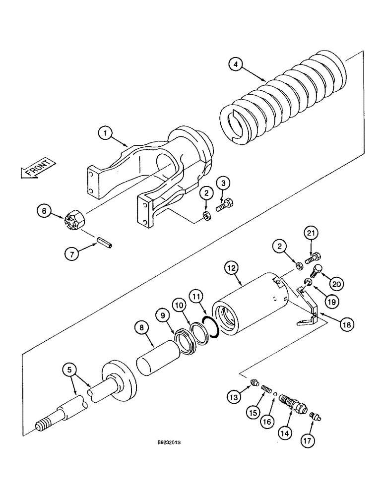 Схема запчастей Case 9040B - (5-14) - TRACK ADJUSTER, TIMBER KING MODELS (11) - TRACKS/STEERING