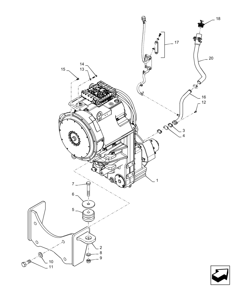 Схема запчастей Case 1021F - (21.116.01) - TRANSMISSION MOUNTNG, 4 SPEED (21) - TRANSMISSION