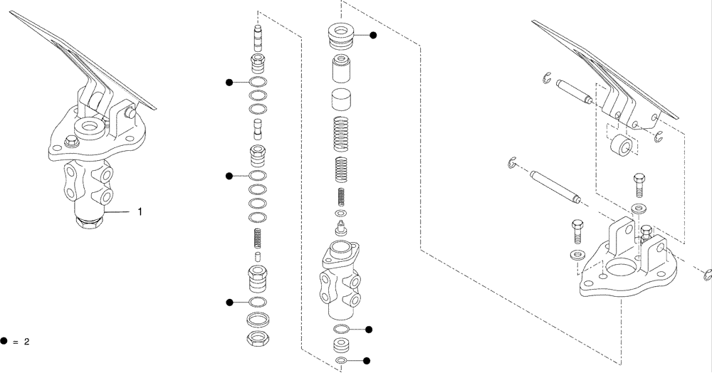 Схема запчастей Case 325 - (3.400A[10]) - BRAKE SYSTEM - CONTROL VALVE (09) - Implement / Hydraulics / Frame / Brakes