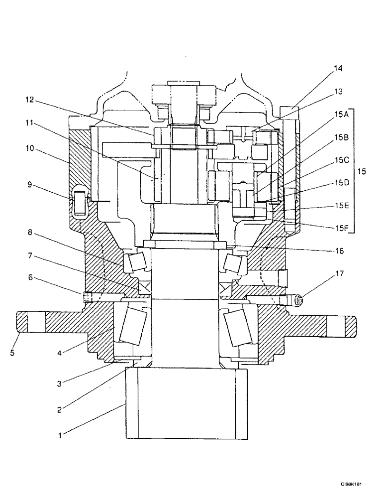 Схема запчастей Case 9007B - (6-10) - SWING REDUCTION GEAR (06) - POWER TRAIN