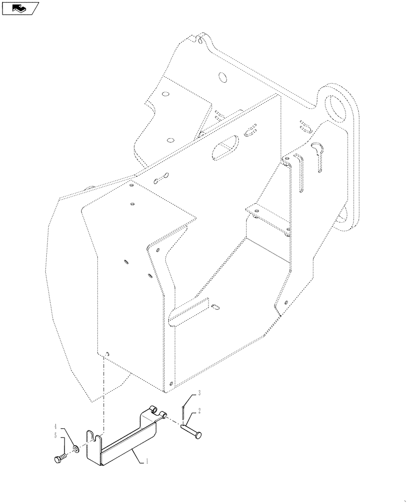 Схема запчастей Case 521F - (39.100.06) - FRAME, REMOTE DRAIN COVER (39) - FRAMES AND BALLASTING