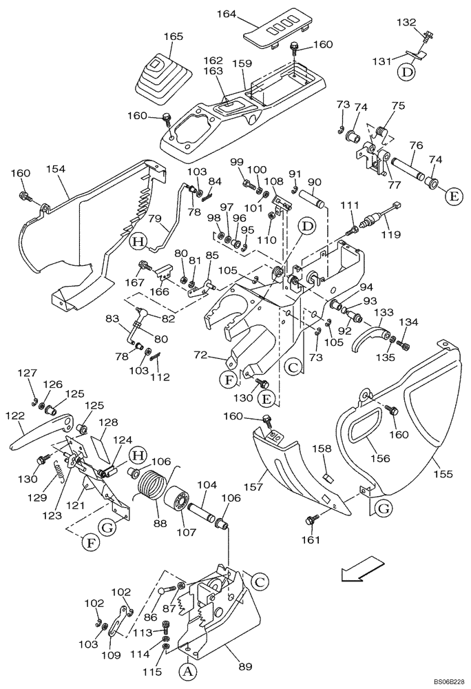 Схема запчастей Case CX700 - (09-028-00[01]) - OPERATORS COMPARTMENT - HAND CONTROL ARM, LEFT (09) - CHASSIS/ATTACHMENTS