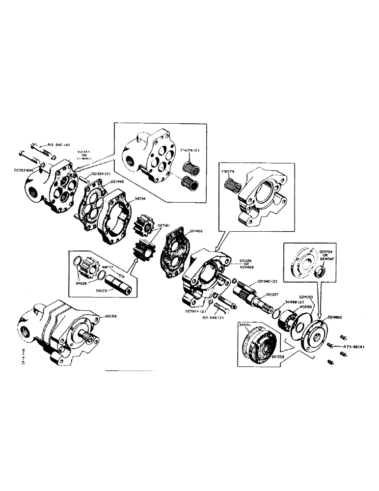 Схема запчастей Case 310 - (32) - D21319 HYDRAULIC PUMP (19 G.P.M.) 