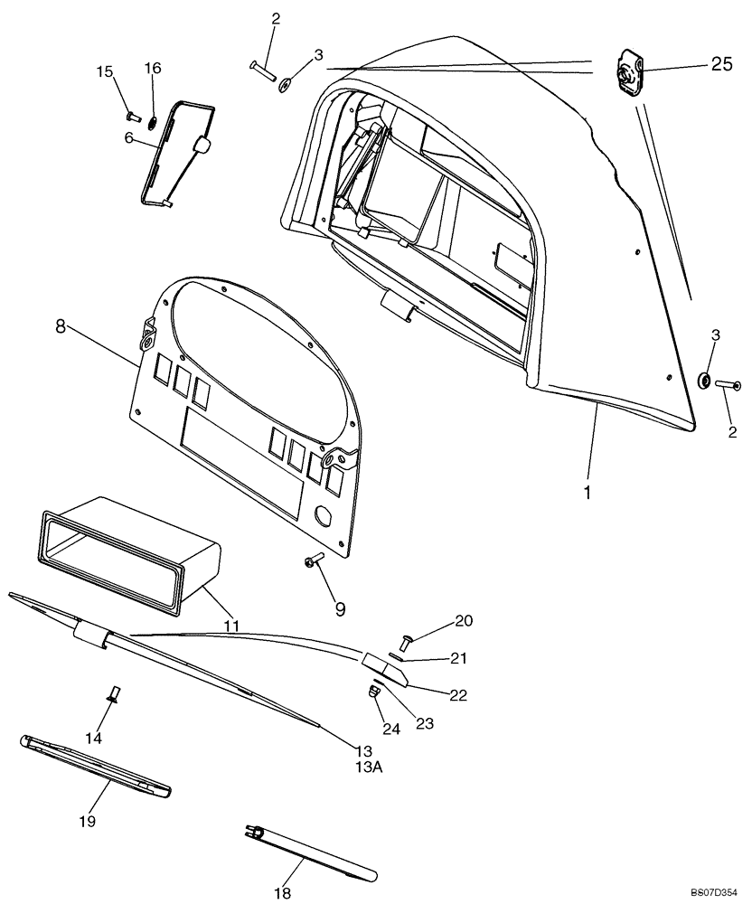 Схема запчастей Case 1150K - (04-15) - CONSOLE, FRONT - CANOPY, ROPS (04) - ELECTRICAL SYSTEMS