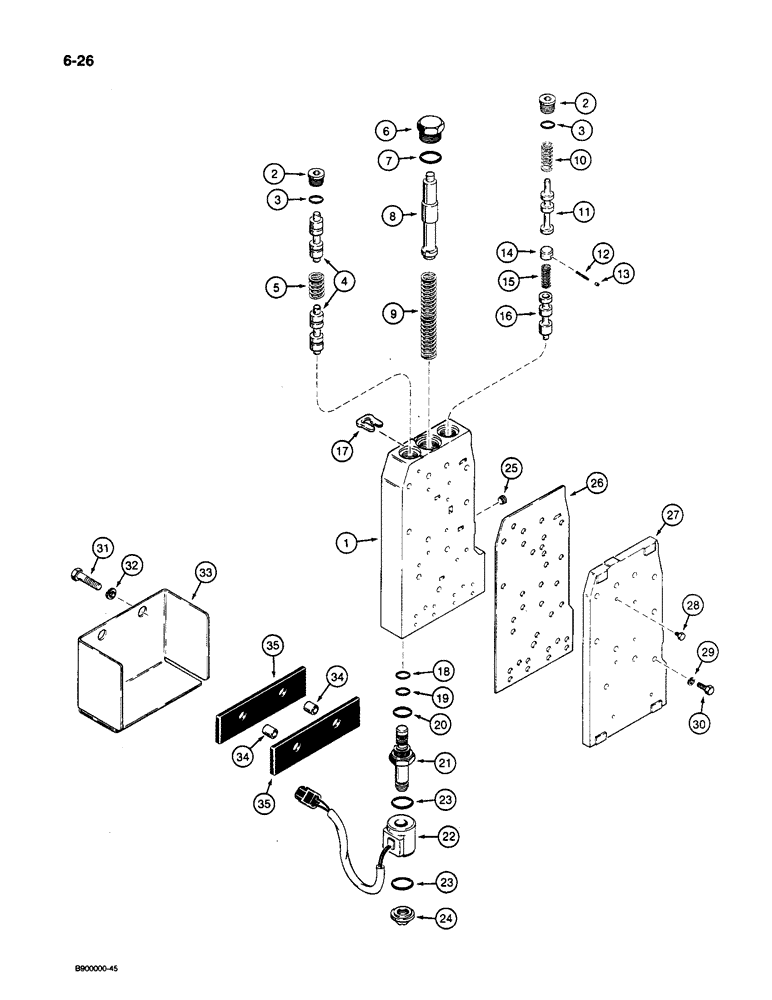 Схема запчастей Case 1085C - (6-26) - TRANSMISSION, CONTROL VALVE (06) - POWER TRAIN