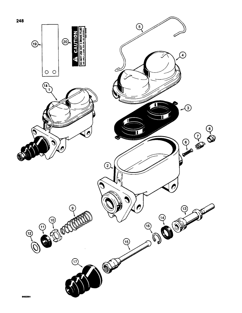 Схема запчастей Case 580SD - (248) - D120090 AND D126695 BRAKE MASTER CYLINDERS (07) - BRAKES