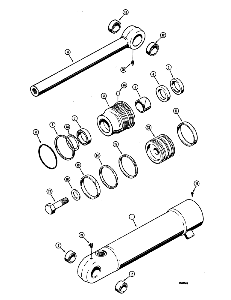 Схема запчастей Case 350B - (234) - G101190 AND G101191 BUCKET CLAM CYLINDERS (07) - HYDRAULIC SYSTEM