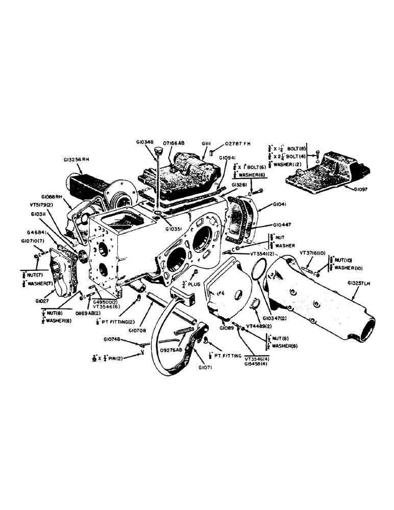 Схема запчастей Case 320 - (068) - TRANSMISSION CASE AND REAR AXLE HOUSING (06) - POWER TRAIN