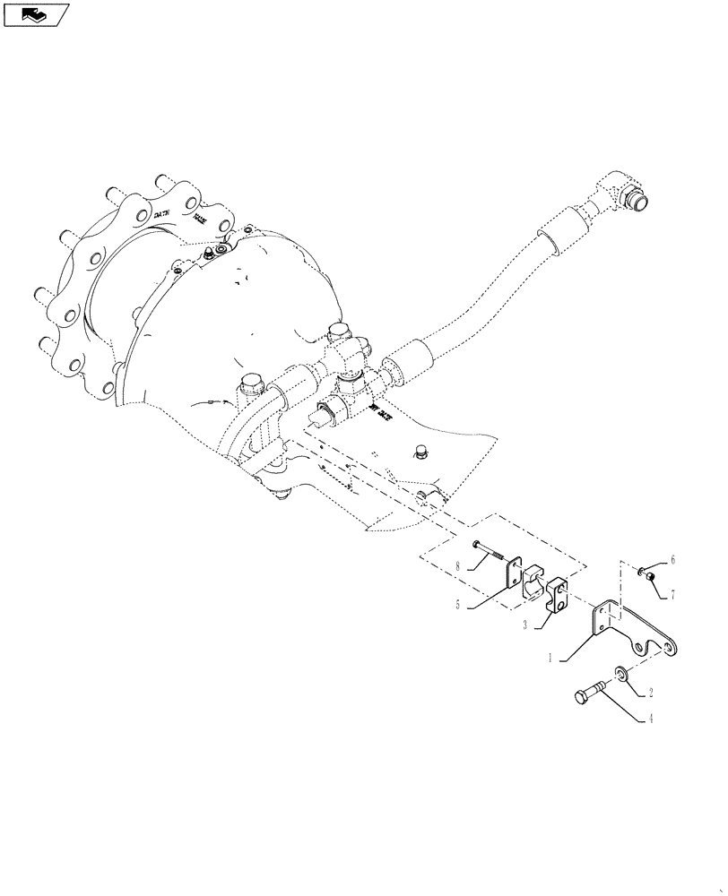 Схема запчастей Case 580SN WT - (35.726.21[03]) - BRACKET - VARIABLE VALVE PUMP PRESSURE HOSES (580SN WT, 590SN) (35) - HYDRAULIC SYSTEMS