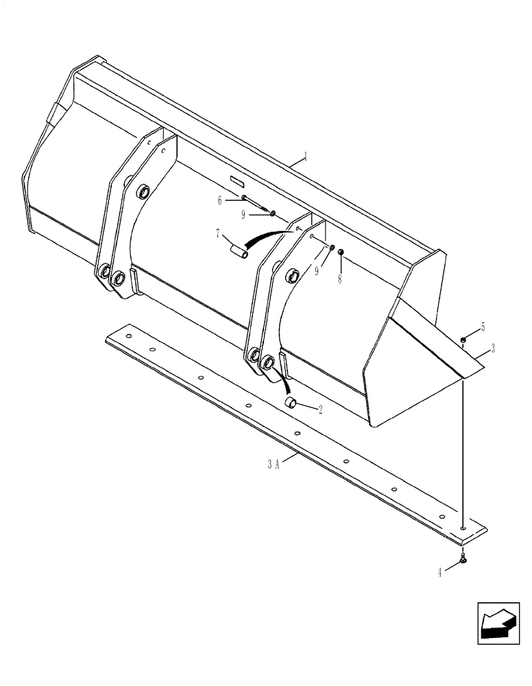 Схема запчастей Case 580SM - (82.100.01[01]) - BUCKET, LOADER LONG LIP (82 IN) (580SM) (82) - FRONT LOADER & BUCKET