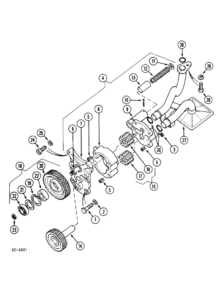 Схема запчастей Case 380B - (2-52) - OIL PUMP (02) - ENGINE