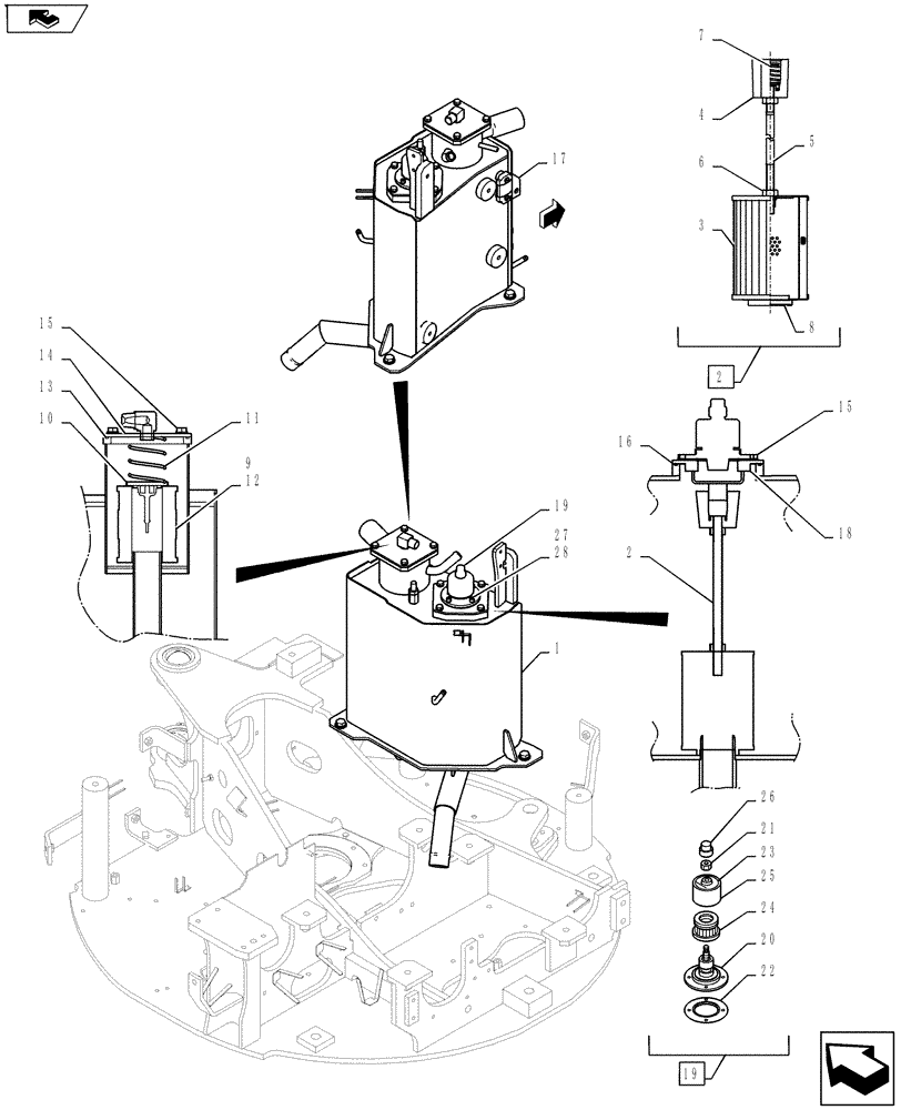 Схема запчастей Case CX27B ASN - (35.300.01) - HYD TANK ASSY (NIBBLER AND BREAKER) (35) - HYDRAULIC SYSTEMS