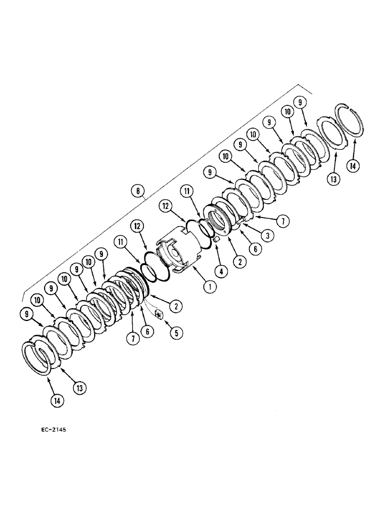 Схема запчастей Case 380B - (6-180) - FORWARD AND REVERSE CLUTCH (06) - POWER TRAIN