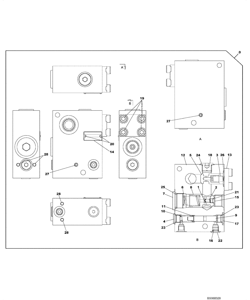 Схема запчастей Case CX800B - (08-86) - SAFETY VALVE - OPTIONAL - SMALL FLOW (08) - HYDRAULICS