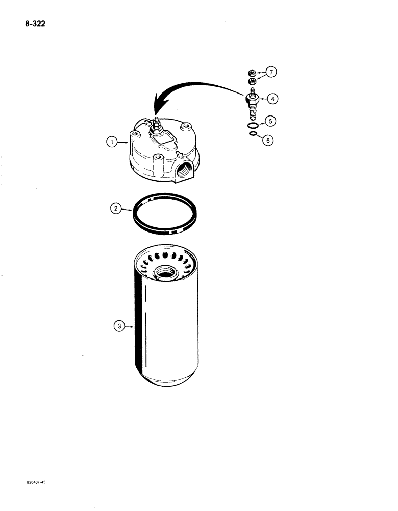 Схема запчастей Case 780C - (8-322) - L114122 HYDRAULIC OIL FILTER (08) - HYDRAULICS