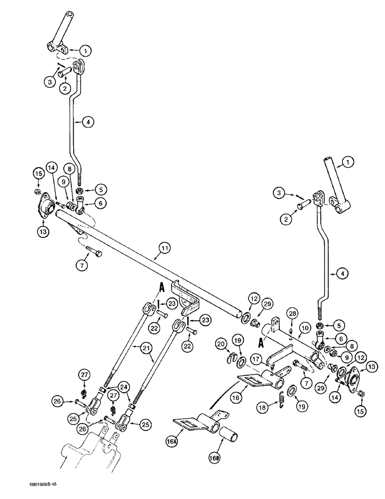 Схема запчастей Case 1825 - (8-34) - LOADER CONTROLS (08) - HYDRAULICS