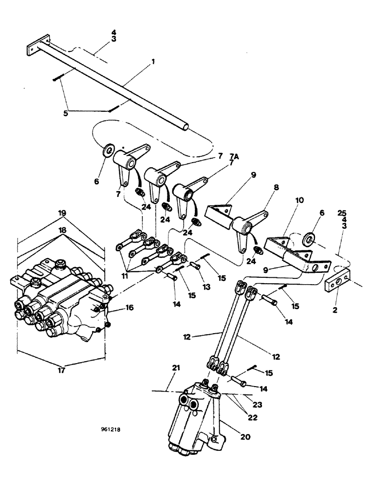 Схема запчастей Case 580G - (362) - SIDESHIFT BACKHOE - VALVE CONTROL LINKAGE UP TO NO. 3.948.949 (09) - CHASSIS/ATTACHMENTS